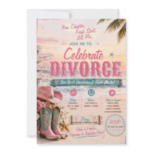 Coastal Cowgirl Divorce Party Invitation