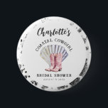 Coastal Cowgirl Elegant Bridal Shower 6 Cm Round Badge<br><div class="desc">Coastal Cowgirl Elegant Bridal Shower button</div>