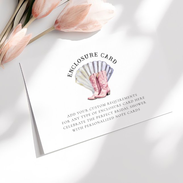 Coastal Cowgirl Elegant Bridal Shower Enclosure Card (Creator Uploaded)