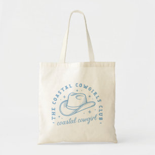 Coastal cowgirl hat west coast blue aesthetic tote bag