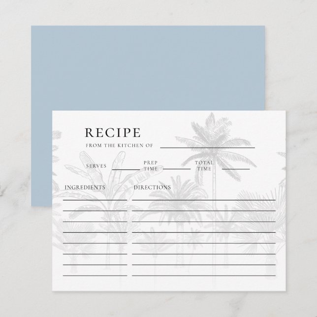 Coastal Cowgirl Nautical Bridal Shower Recipe Card (Front/Back)