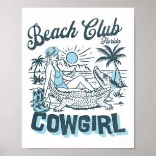 Coastal Cowgirl Palm Surf Beach Club Florida Poster