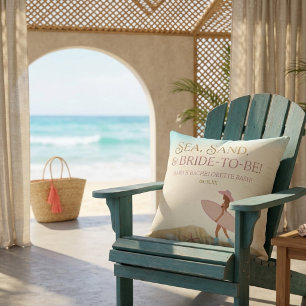 Coastal Cowgirl Pink Hat Cowgirl Boots Bachelorett Cushion