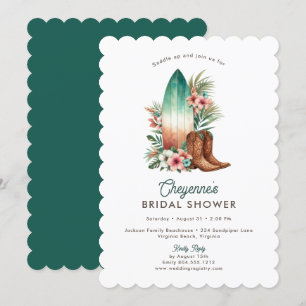 Coastal Cowgirl Rustic Western Bridal Shower Invitation