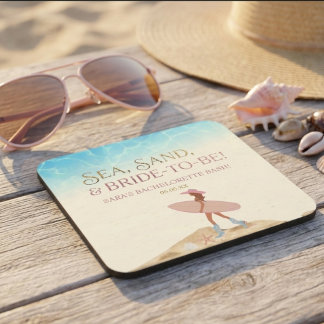 Coastal Cowgirl Sea Sand Bachelorette Party Square Paper Coaster