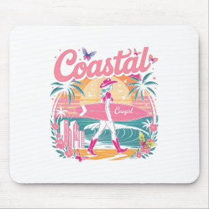 Coastal Cowgirl Surfing Waves Beach Adventure Mouse Mat