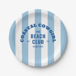 Coastal Cowgirl The Beach Club Denim Blue  Paper Plate