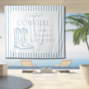 Coastal Cowgirl Western Blue Bachelorette Party Tapestry