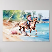 Coastal Cowgirl's Horse Riding on Tropical island