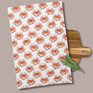 Coastal Crabs Ocean Beach Tea Towel