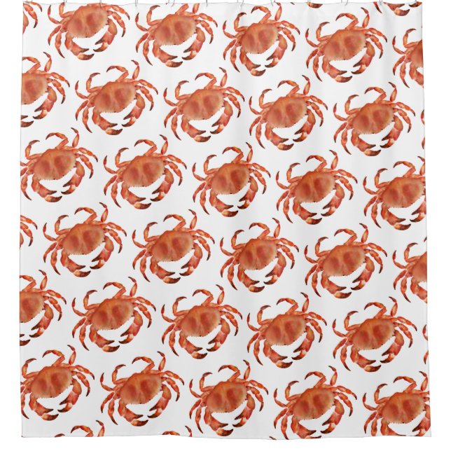 Coastal Crabs Pattern Shower Curtain (Front)
