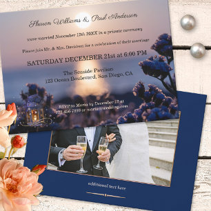 Coastal Custom Photo Post Wedding Party Invitation