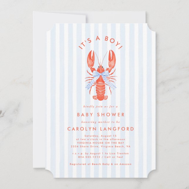 Coastal Cutie Baby Shower Invitation (Front)