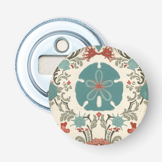 Coastal Damask II Bottle Opener (Front)