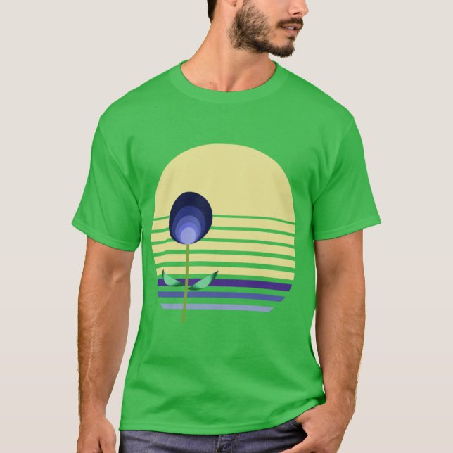Coastal Decor Inspired Retro Bauhaus Botanicals 2  T-Shirt (Front)