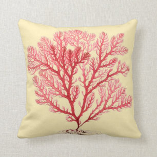 Coastal Decor Throw Pillow Pink Coral