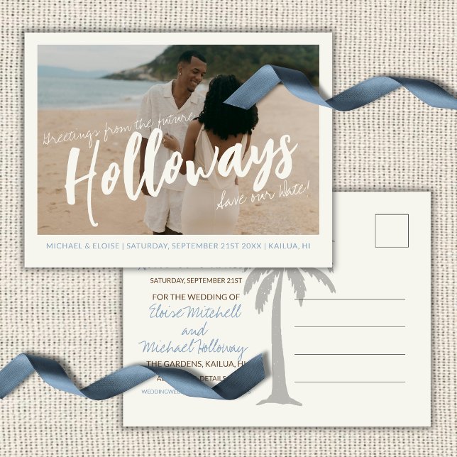 Coastal Destination Wedding Photo Save the Date  Announcement Postcard (Coastal Destination Wedding Photo Save the Date Announcement Postcard)