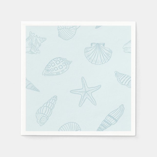 Coastal Dine Seafoam Blue Napkin (Front)