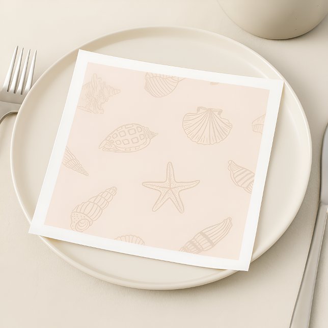 Coastal Dine Shell Pink Napkin (Creator Uploaded)