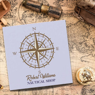 Coastal Diving Boating Sailing Compass Nautical  Square Business Card
