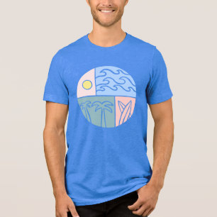 Coastal Dreamscape Graphic Tee - Sun, Surf & Palm