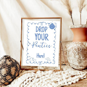 Coastal Drop Your Panties Bachelorette game sign 