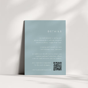 Coastal Dusty Aqua All-in-One Wedding Details Enclosure Card