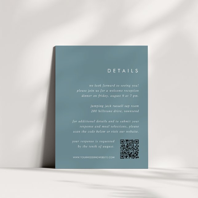 Coastal Dusty Blue All-in-One Wedding Details Enclosure Card (Creator Uploaded)