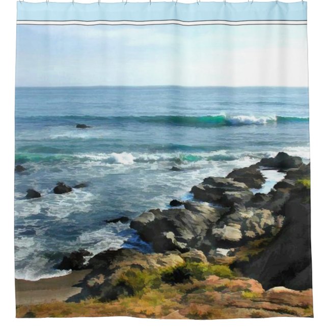 Coastal Edge of Pacific Ocean Central California Shower Curtain (Front)