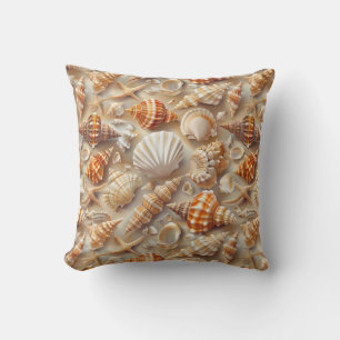 Coastal Elegance Seashell Pattern Cushion
