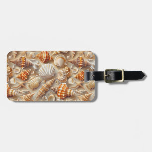 Coastal Elegance Seashell Pattern Luggage Tag