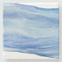 Coastal Elegance Watercolor Wave Coaster