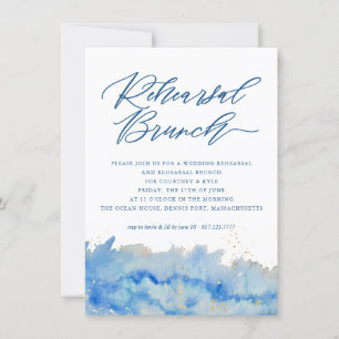 Coastal Elegance Wedding Rehearsal Brunch Invitation