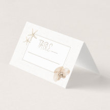 Coastal Elegance Wedding Table Number Place Card