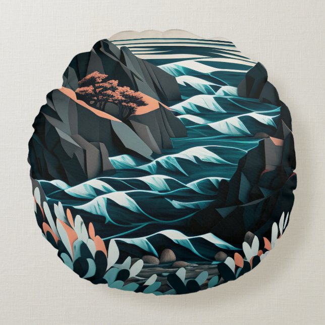 Coastal Energy Round Cushion (Front)