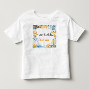 Coastal Explorer 4th Birthday Party Apparel Cloths Toddler T-Shirt