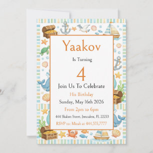 Coastal Explorer Adventure 4th Birthday For Boy Invitation