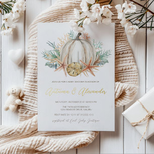 Coastal Fall Pumpkin & Sea Shells Baby Shower