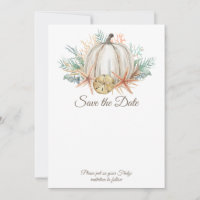 Coastal Fall Pumpkin & Seashells Save the Date
