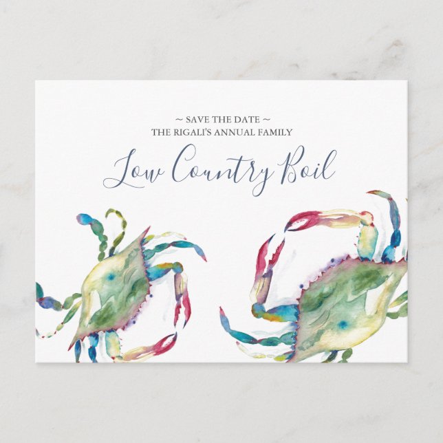 Coastal Family Reunion Save The Date Invitation Postcard (Front)