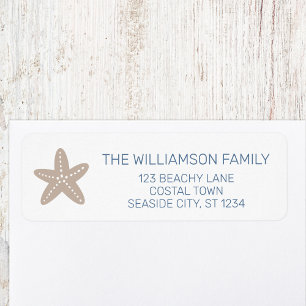 Coastal Family Starfish Minimal Return Address