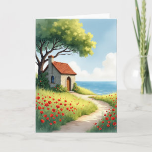 Coastal Fathers Day Cottage Card