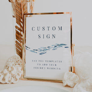 Coastal Fish Editable 8x10 Wedding Sign Template