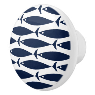 Coastal Fish Nautical Theme Ceramic Knob