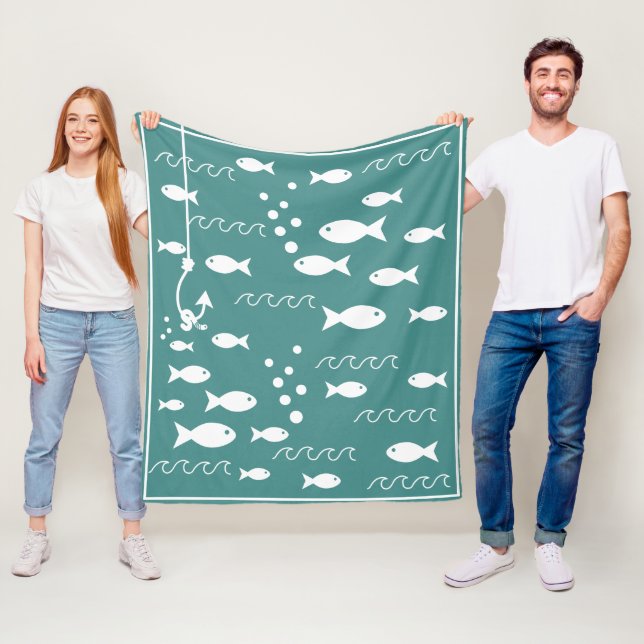 Coastal Fish School Fleece Blanket (In Situ)