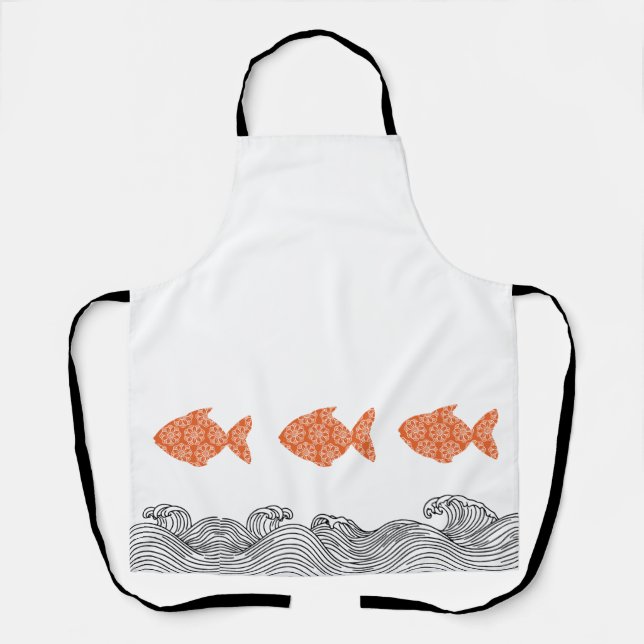 Coastal Fish & Waves Apron (Front)