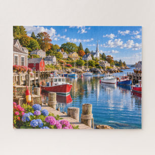 Coastal Fishing Village Jigsaw Puzzle