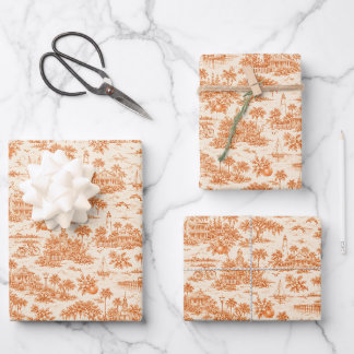 Coastal Georgia Toile Wrapping Paper Sheet