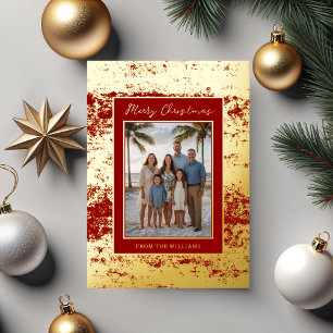 Coastal Glam Foil Christmas Card Template Custom 