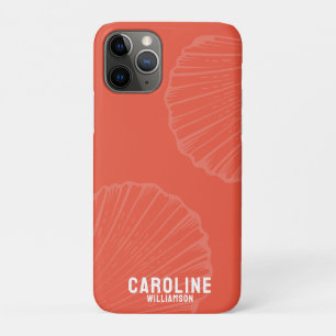 Coastal granddaughter nautical orange seashell iPhone 11 pro case